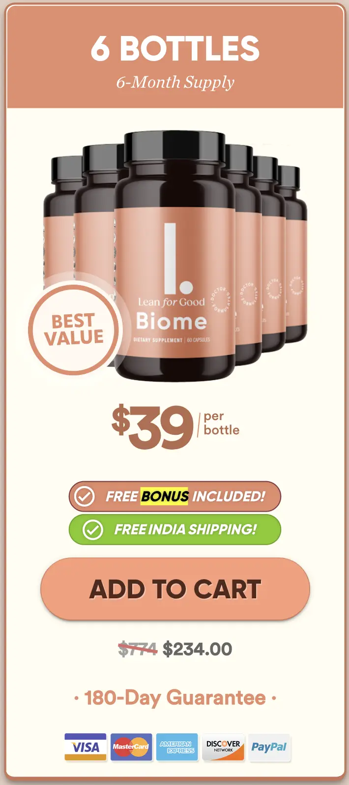LeanBiome order six bottles